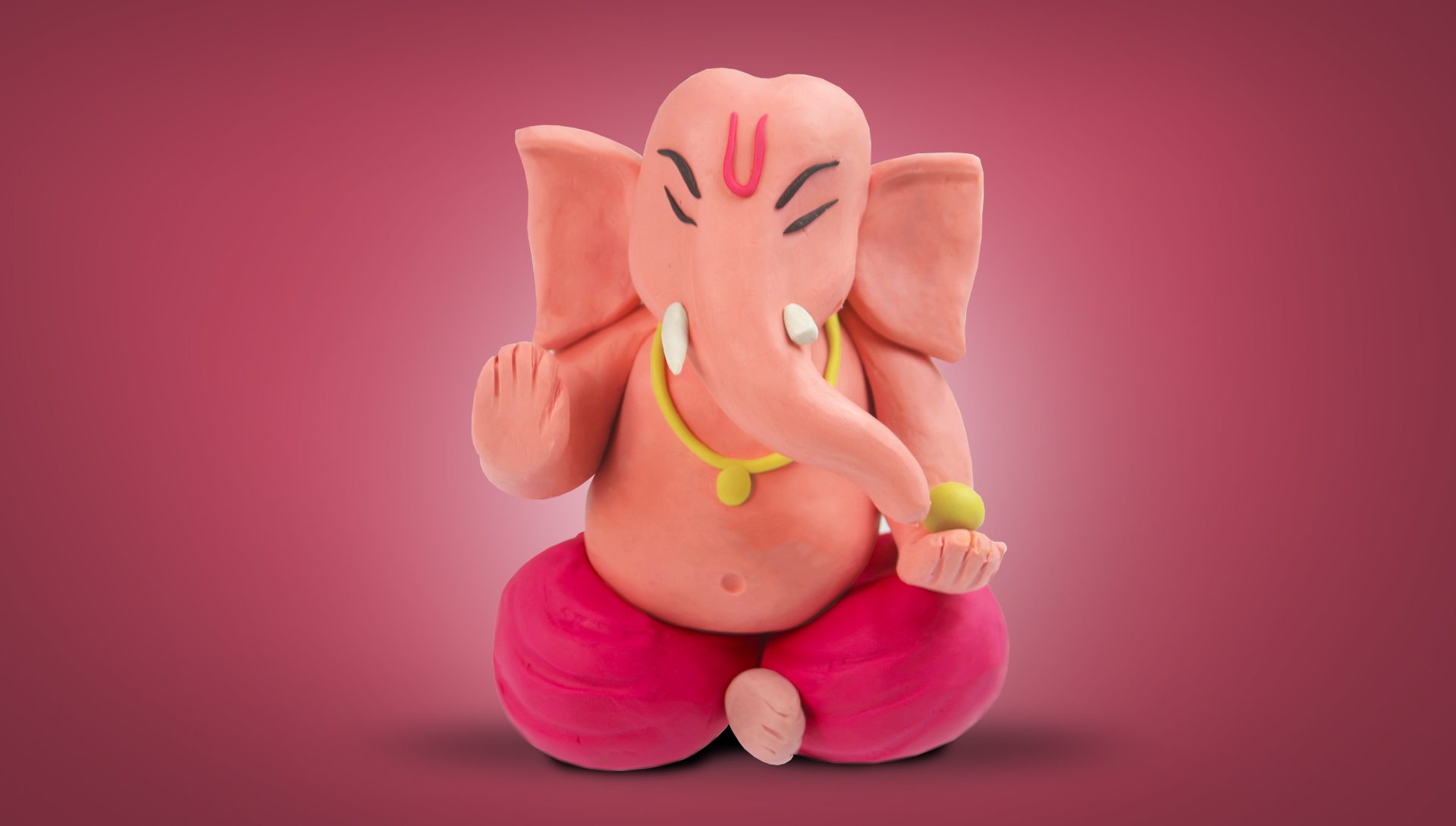 clay modelling of ganpati