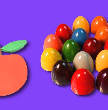 a for apple surprise eggs play doh